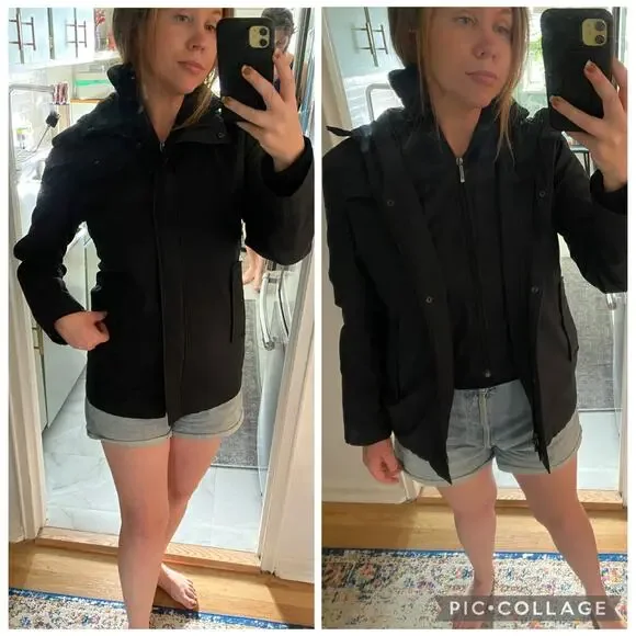 Burberry Calandra Black Coat Jacket interior Novacheck Lining Winter sz S - Picture 1 of 15